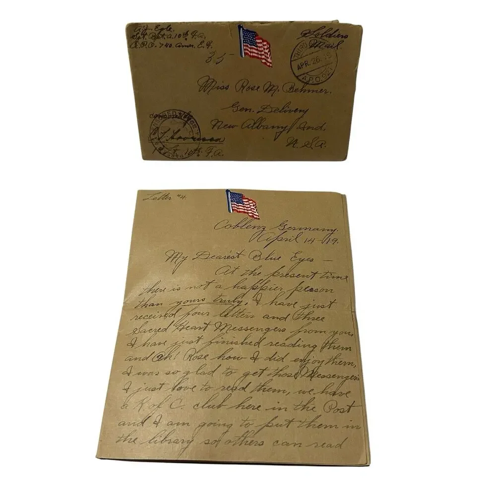 Antique Postal History WWI w/Original Love Letter Included Romantic Letter 1919